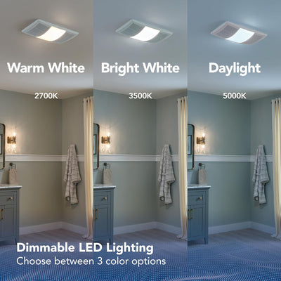 Broan-NuTone BHFLED80 Bathroom Exhaust Fan with LED Light and Heater, (Open Box)