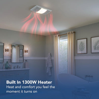 Broan-NuTone BHFLED80 Bathroom Exhaust Fan with LED Light and Heater, (Open Box)