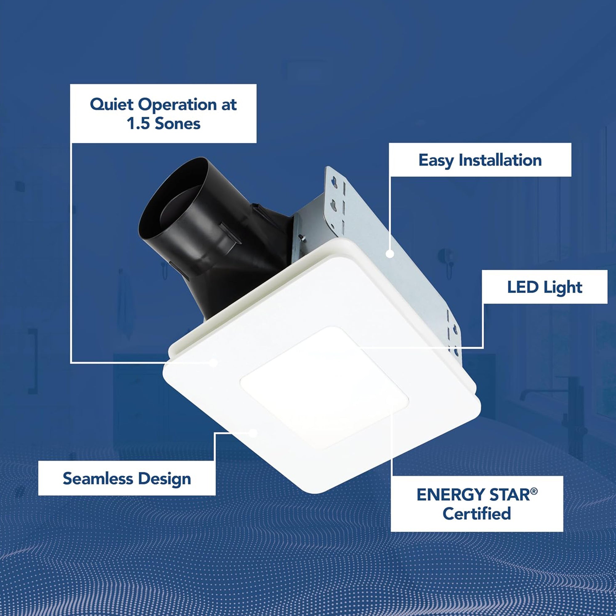 Broan-NuTone Roomside Series Exhaust Fan w LED Light for Bathroom (Open Box)