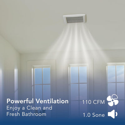 Broan-NuTone AE110 Roomside Exhaust Fan for Bathroom, No Light, 110 CFM, White