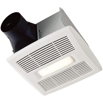 Broan-NuTone AE110L Roomside Exhaust Fan with LED Light for Bathroom, White