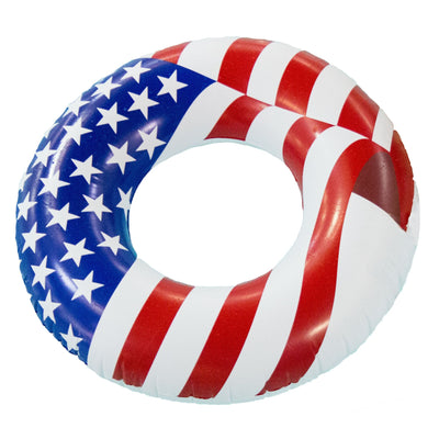 Swimline 36 Inch Inflatable American Flag Swimming Pool Tube Float (10 Pack)