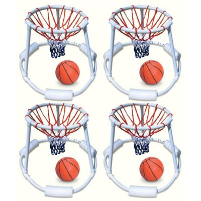 Swimline Super Hoops Swimming Pool Floating Basketball Hoop with Ball (4 Pack) - VMInnovations