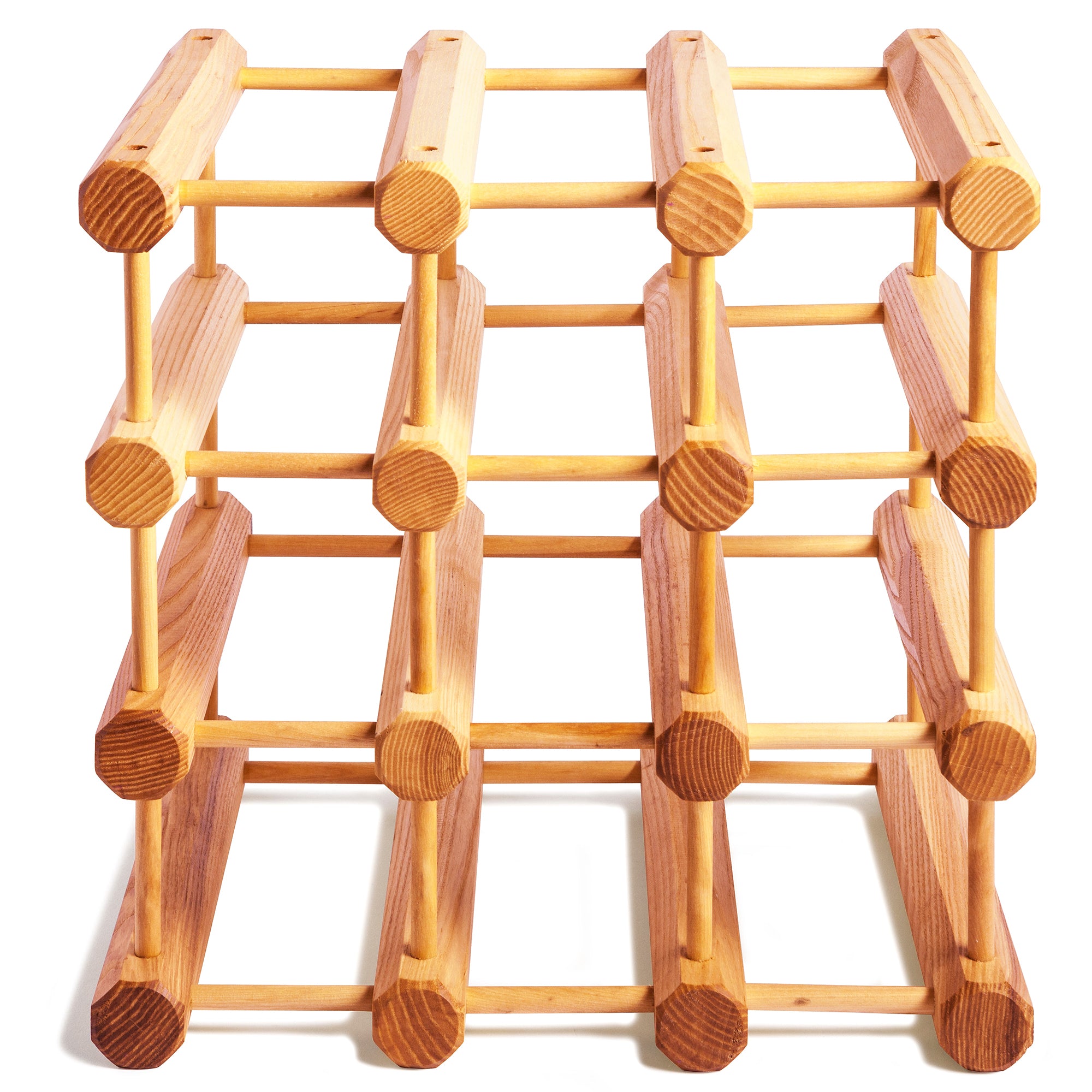 J.K. Adams Ash Wood Modular Wine Rack, Stackable Storage Holder, 12 Bottles - VMInnovations