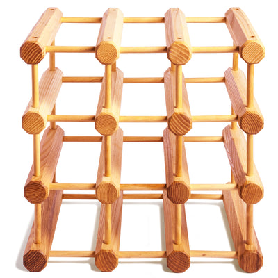 J.K. Adams Ash Wood Modular Wine Rack, Stackable Storage Holder, 12 Bottles - VMInnovations