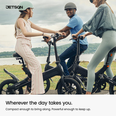 Jetson Haze Foldable Electric Bike with Twist Throttle and 16" Tires, Black - VMInnovations
