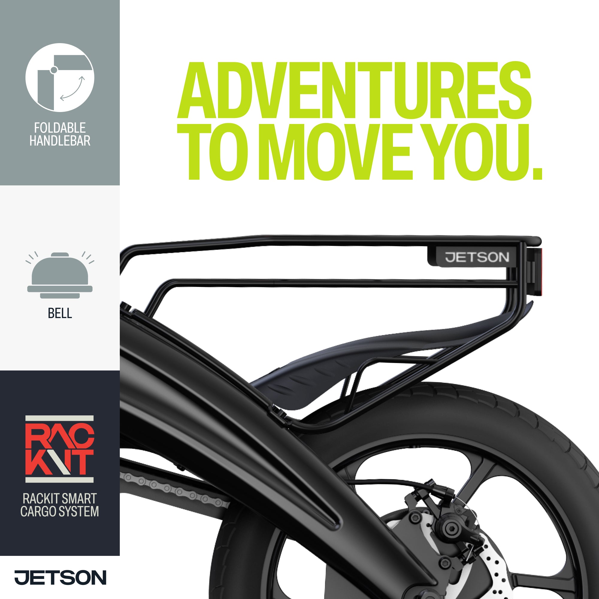 Jetson OTG Elite Portable Folding Electric Bike with Pneumatic 16" Tires, Black