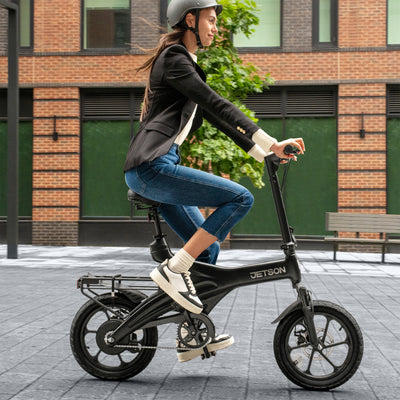 Jetson OTG Elite Portable Folding Electric Bike with Pneumatic 16" Tires, Black