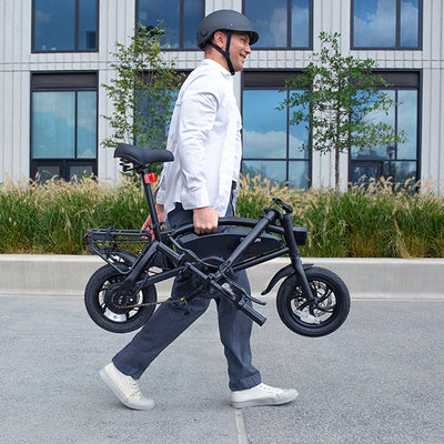 Jetson Axle X Portable Folding Electric Bike with Pneumatic 12" Tires, Black