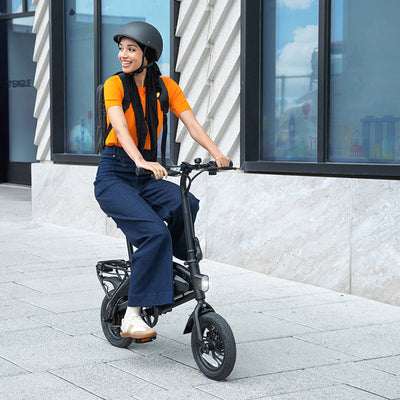 Jetson Axle X Portable Folding Electric Bike with Pneumatic 12" Tires, Black