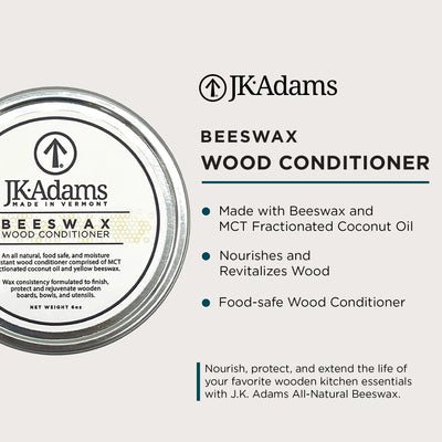 J.K. Adams Bees Wax Conditioner for Cutting Boards and Butcher Block Countertops