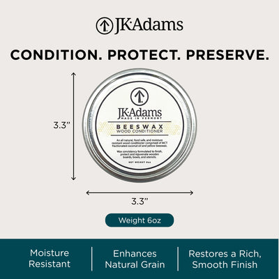 J.K. Adams Bees Wax Conditioner for Cutting Boards and Butcher Block Countertops