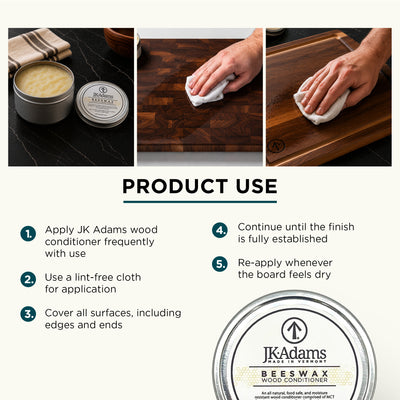 J.K. Adams Bees Wax Conditioner for Cutting Boards and Butcher Block Countertops