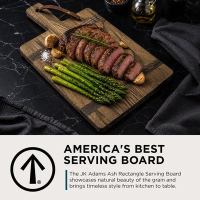 J.K. Adams Ash Artisan Plank, Wooden Serving Board Tray w/ Handle, 15.5" x 8.5" - VMInnovations