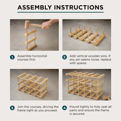 J.K. Adams Ash Wood Modular Wine Rack, Stackable Storage Holder, 40 Bottles - VMInnovations