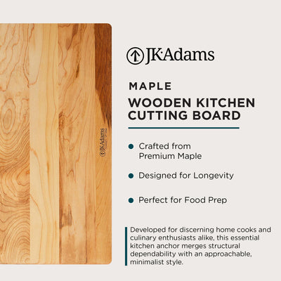 J.K. Adams 17" x 14" Wooden Kitchen Cutting Board, Rectangular Chopping Block