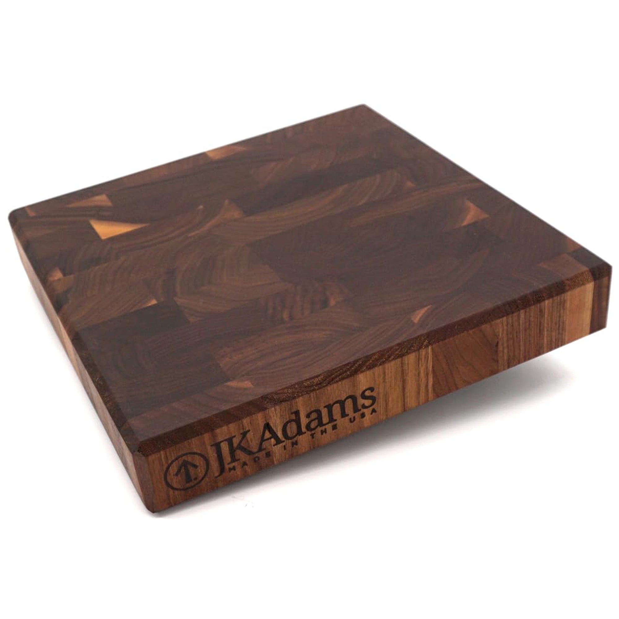 J.K. Adams Professional Series End Grain Cutting Board, Walnut, 12" x 12" x 2" - VMInnovations