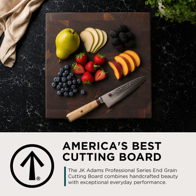 J.K. Adams Professional Series End Grain Cutting Board, Walnut, 12" x 12" x 2"