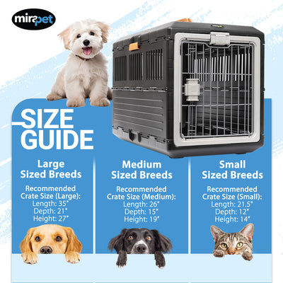 Mirapet Pet Carrier, Collapsible Crate for Large Dogs or Cats, 26", (Open Box)