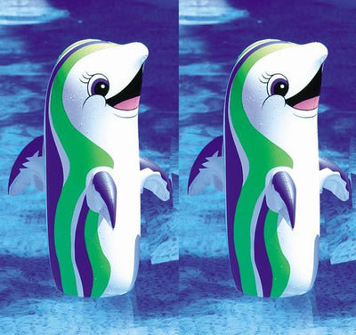 2) Swimline 9023 36" Dancing Dolphin Swimming Pool Inflatable Bop Floating Toys
