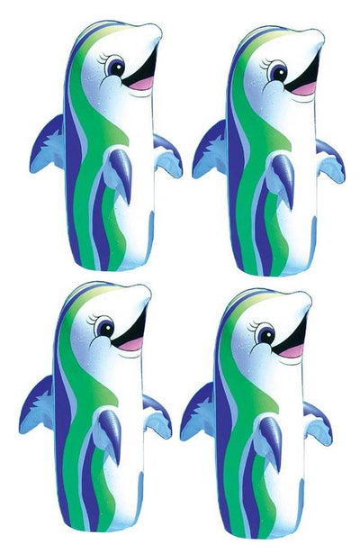 4) Swimline 9023 36" Dancing Dolphin Swimming Pool Inflatable Bop Floating Toys