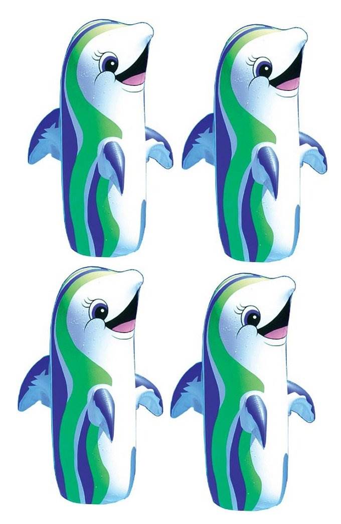 4) Swimline 9023 36" Dancing Dolphin Swimming Pool Inflatable Bop Floating Toys