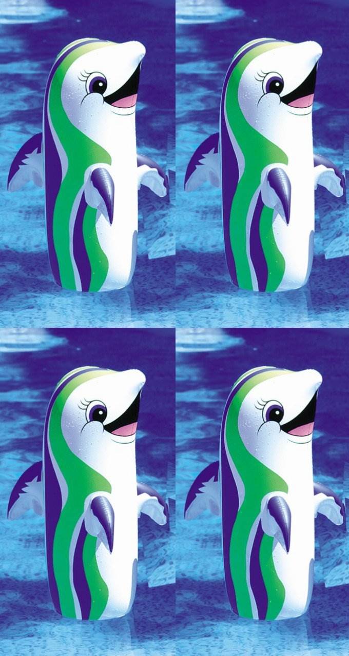 4) Swimline 9023 36" Dancing Dolphin Swimming Pool Inflatable Bop Floating Toys