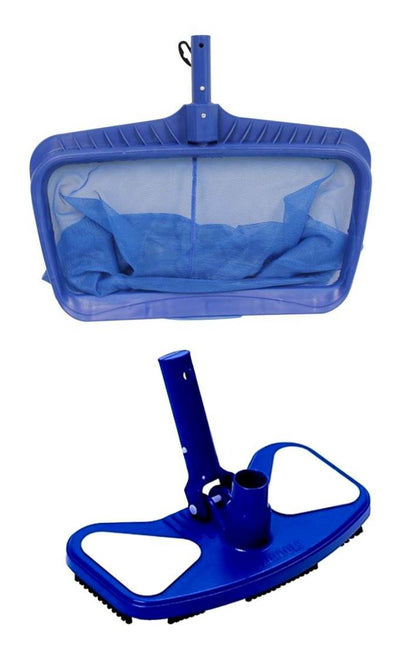 Hydrotools 8040 Deep Bag Leaf Rake Swimming Pool Net + 8130 Weighted Vacuum Head - VMInnovations