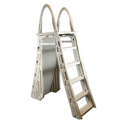 Confer 48-56 Inch Above-Ground Pool Ladder and 9 x 24 Inch Protective Ladder Mat