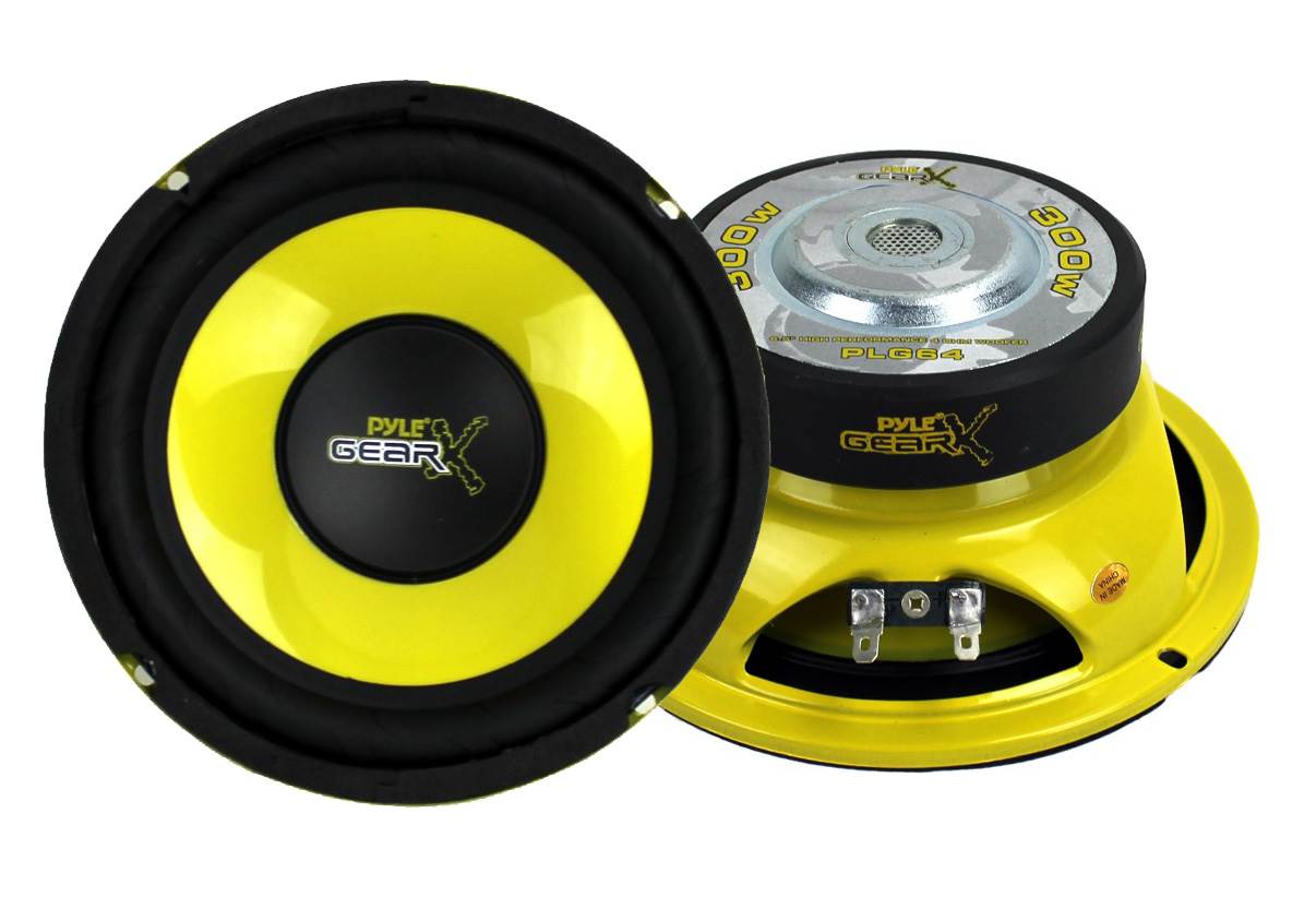 Pyle PLG64 6.5" 300 Watt Car Mid Bass/Midrange Subwoofers Sub Power Speakers (2) - VMInnovations
