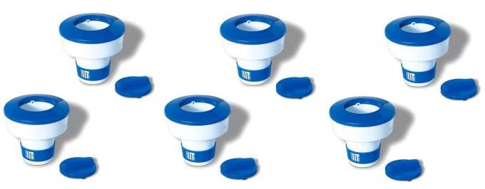 6 Swimline Hydrotools 8725 Swimming Pool Adjustable Floating Chlorine Dispensers - VMInnovations