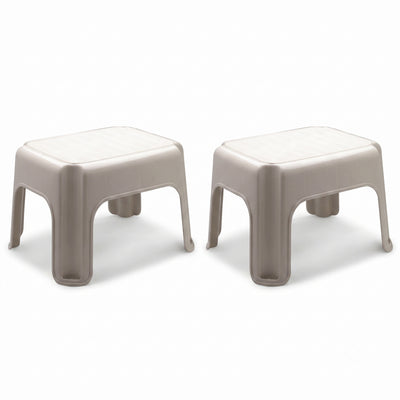 Rubbermaid 2 Pack Lightweight Slip Resistant Roughneck Tough Step Stool, Tan