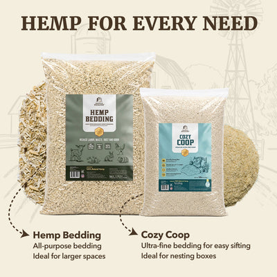 Premium Poultry 2 Pack Hemp Bedding Absorbent Chicken Coop Substrate, 22.5 Lb - VMInnovations