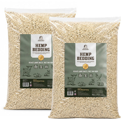 Premium Poultry 2 Pack Hemp Bedding Absorbent Chicken Coop Substrate, 22.5 Lb - VMInnovations