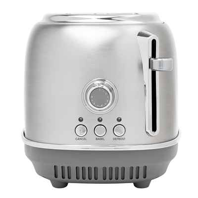 Haden Heritage 2-Slice Wide-Slot Toaster w/ Crumb Tray, Stainless Steel/Chrome - VMInnovations