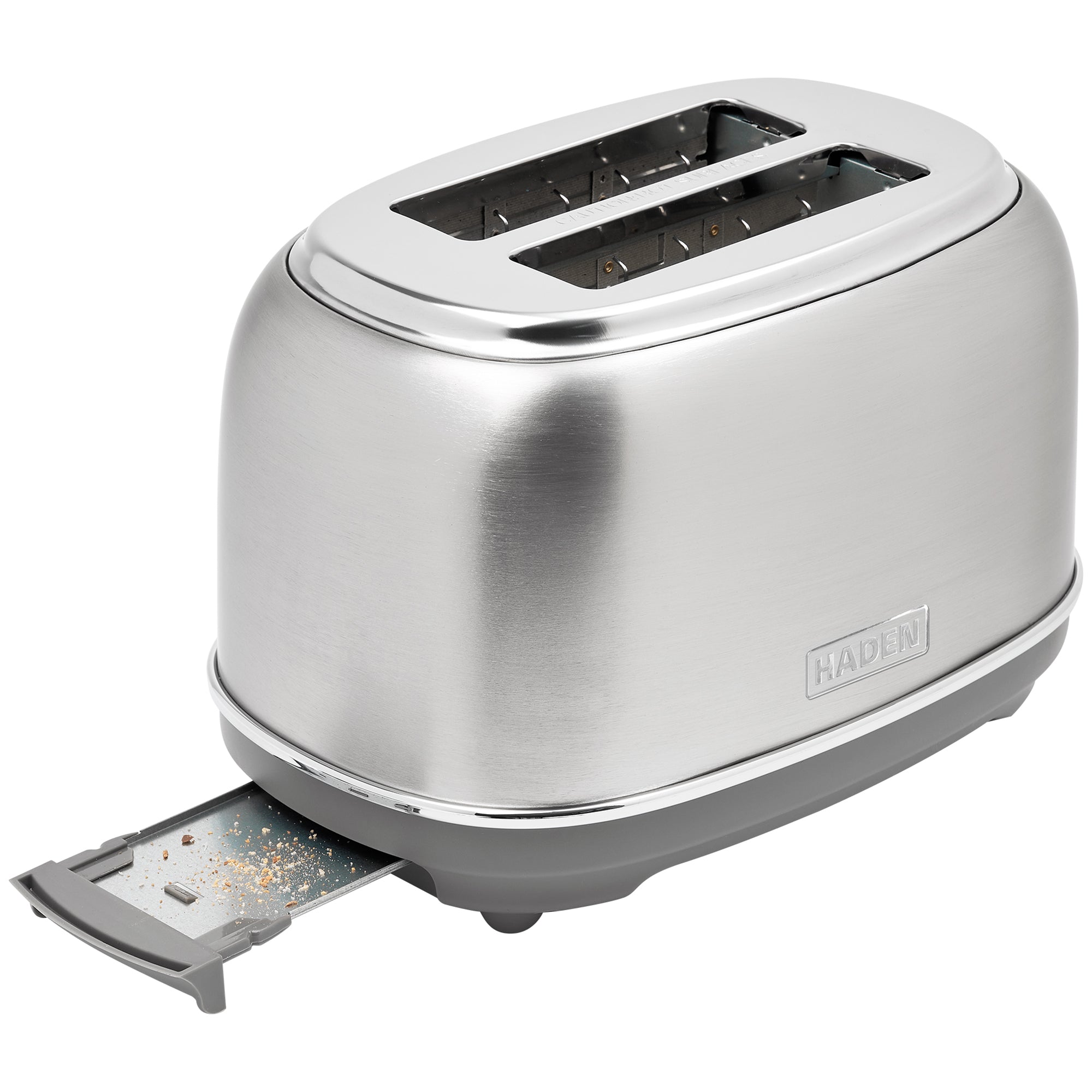 Haden Heritage 2-Slice Wide-Slot Toaster w/ Crumb Tray, Stainless Steel/Chrome