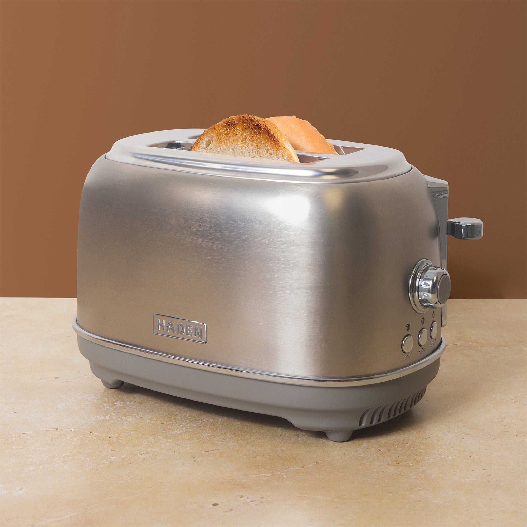 Haden Heritage 2-Slice Wide-Slot Toaster w/ Crumb Tray, Stainless Steel/Chrome