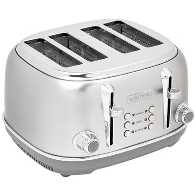 Haden Heritage 4-Slice Wide-Slot Toaster w/ Crumb Trays, Stainless Steel/Chrome