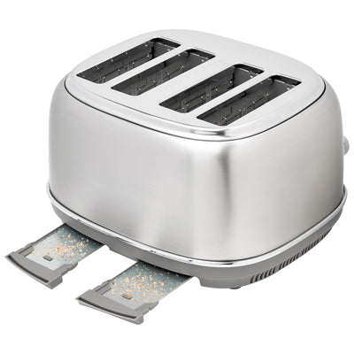 Haden Heritage 4-Slice Wide-Slot Toaster w/ Crumb Trays, Stainless Steel/Chrome