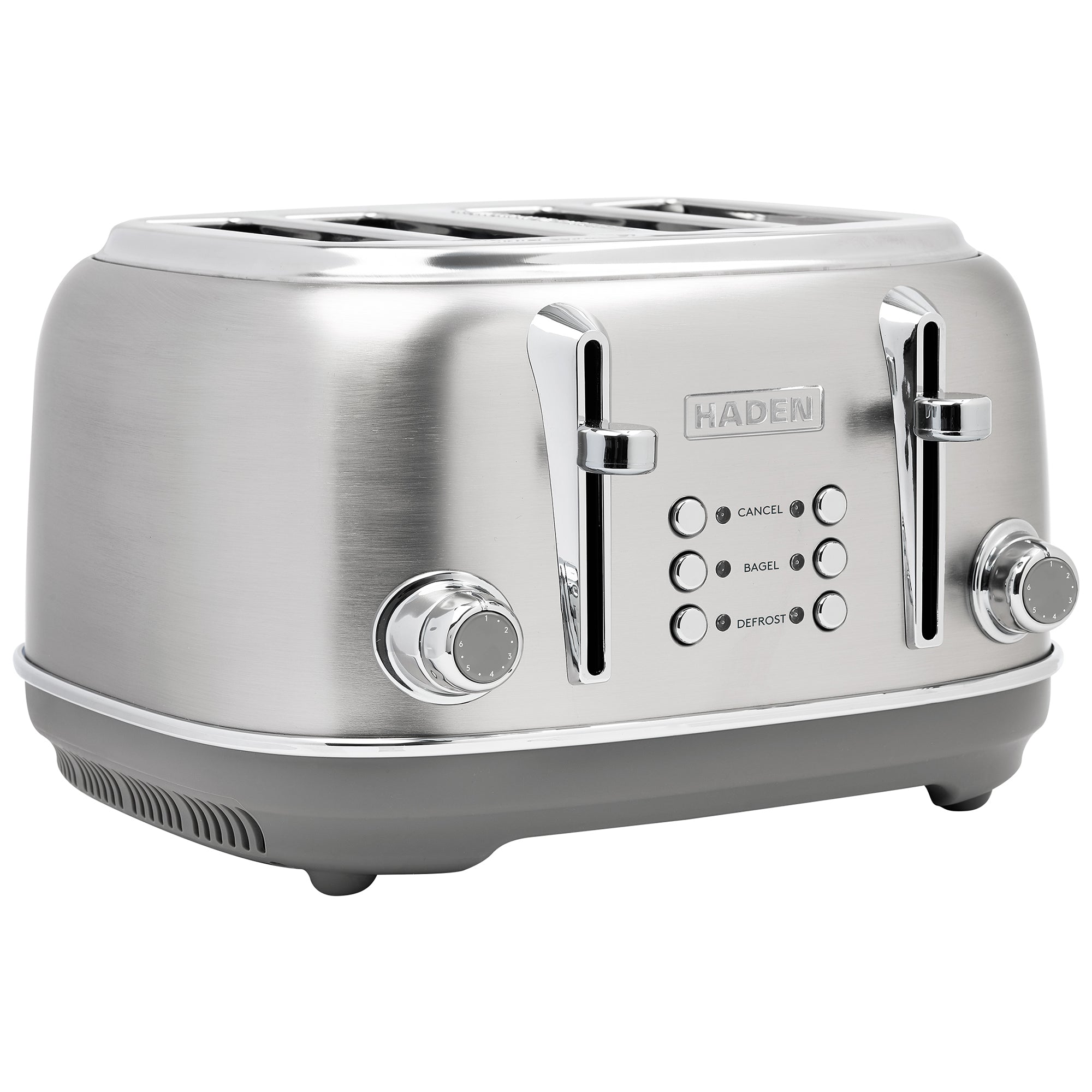 Haden Heritage 4-Slice Wide-Slot Toaster w/ Crumb Trays, Stainless Steel/Chrome
