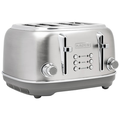 Haden Heritage 4-Slice Wide-Slot Toaster w/ Crumb Trays, Stainless Steel/Chrome