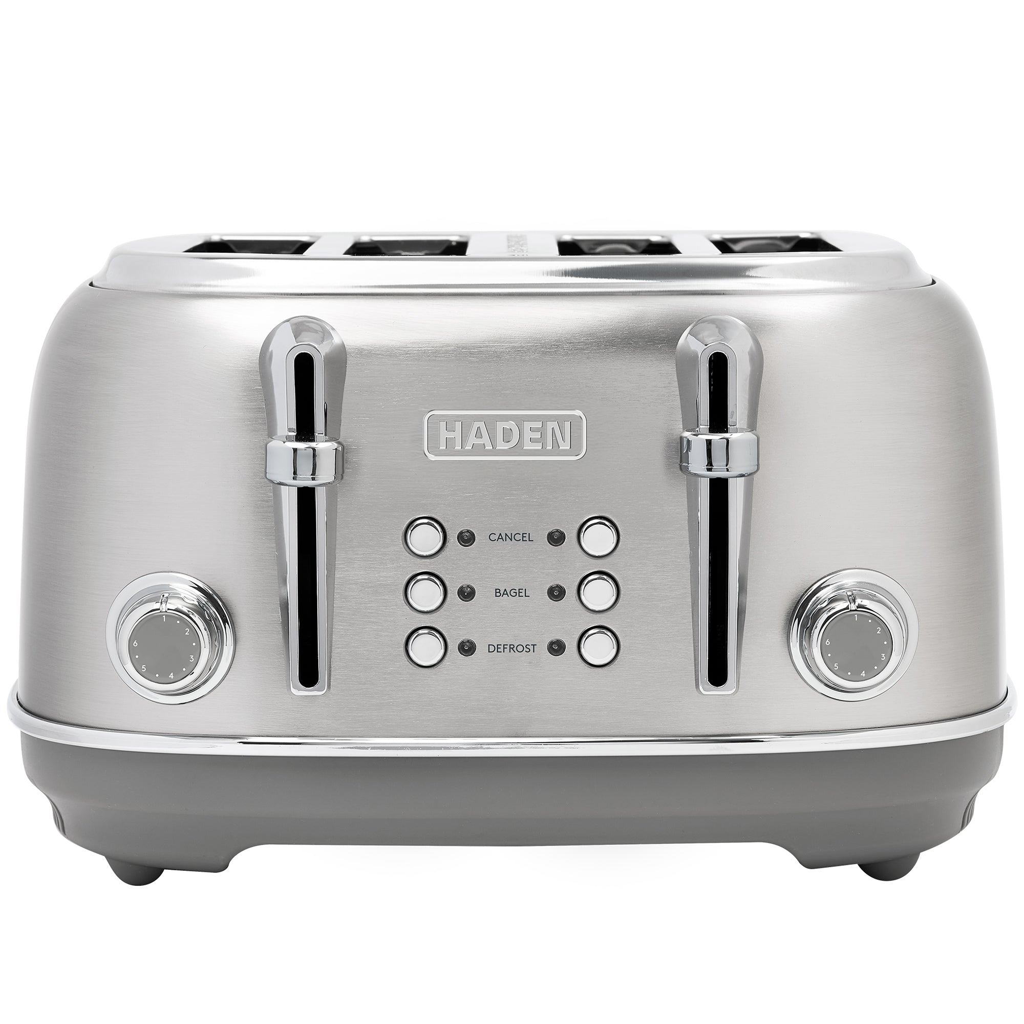 Haden Heritage 4-Slice Wide-Slot Toaster w/ Crumb Trays, Stainless Steel/Chrome