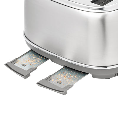 Haden Heritage 4-Slice Wide-Slot Toaster w/ Crumb Trays, Stainless Steel/Chrome - VMInnovations