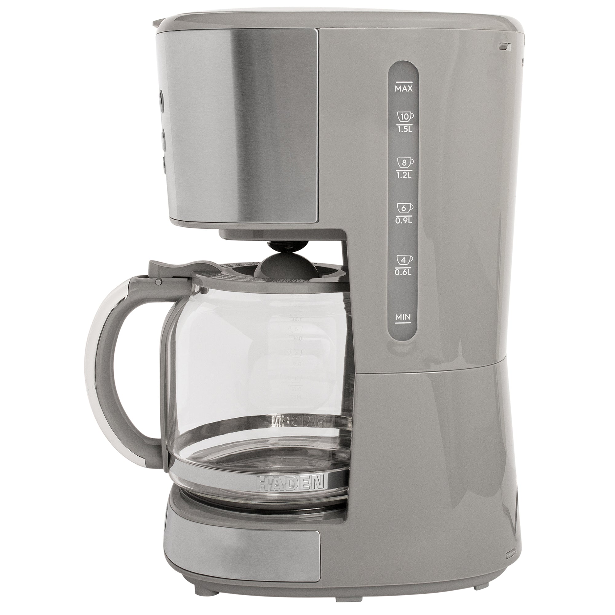 Haden 12 Cup Programmable Drip Coffee Maker with Timer, Stainless Steel/Chrome