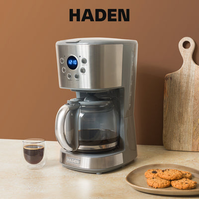 Haden 12 Cup Programmable Drip Coffee Maker with Timer, Stainless Steel/Chrome - VMInnovations