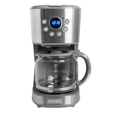 Haden 12 Cup Programmable Drip Coffee Maker with Timer, Stainless Steel/Chrome - VMInnovations