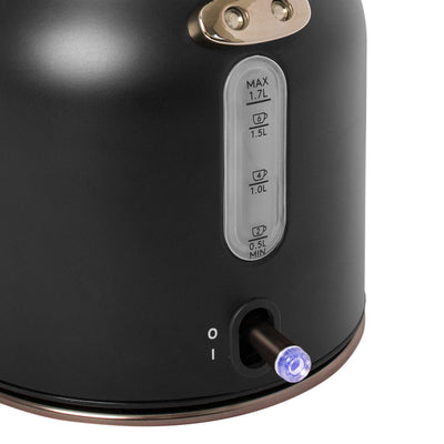 Haden Dorset 1.7L Cordless Electric Tea Kettle with Auto Shut-Off, Black/Pewter - VMInnovations