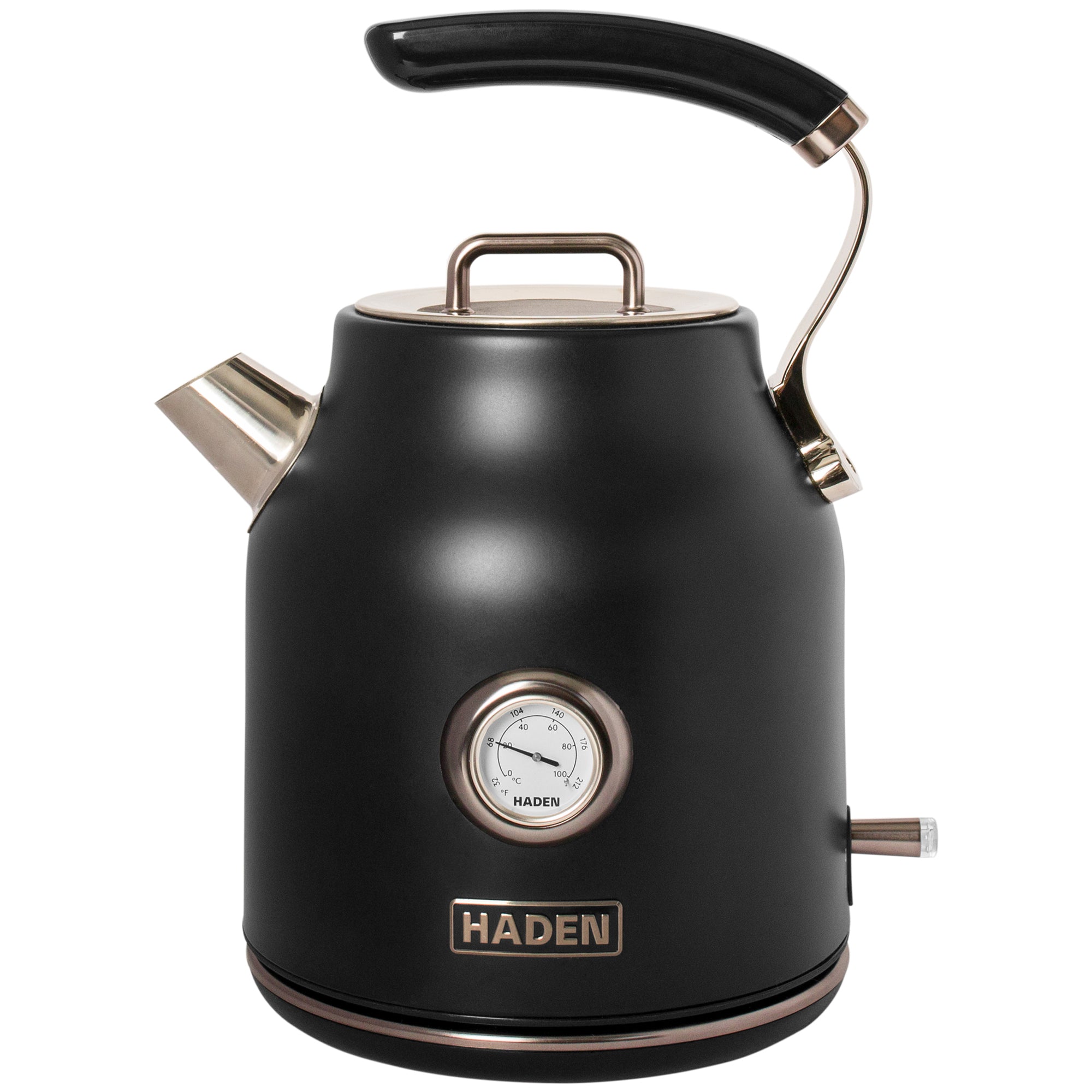 Haden Dorset 1.7L Cordless Electric Tea Kettle with Auto Shut-Off, Black/Pewter