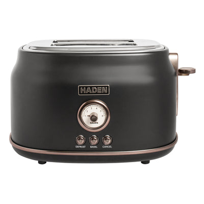 Haden Dorset 2-Slice Wide-Slot Stainless Steel Bread Toaster, Black and Pewter - VMInnovations