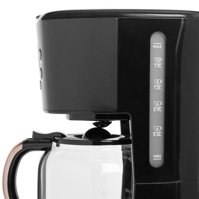 Haden 12 Cup Programmable Drip Coffee Maker with Strength Control, Black/Pewter - VMInnovations